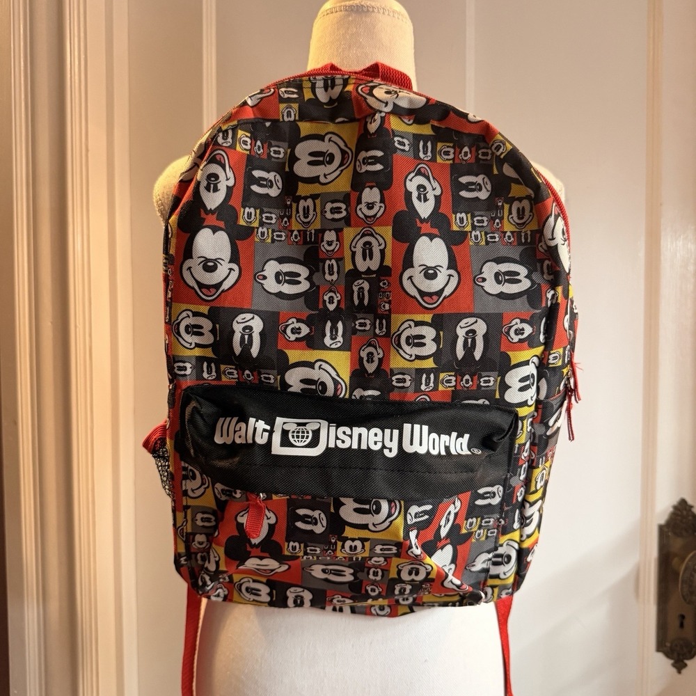Authentic Walt Disney World Parks All Over Mickey Mouse Faces Backpack Bag